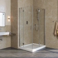 Угловые душевые ограждения с распашными дверями AFA-F LUX 110x90 глянцевый хром