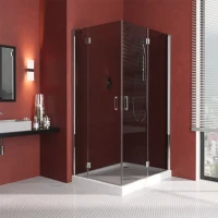 Угловые душевые ограждения с распашными дверями AFA-F LUX 110x90 глянцевый хром