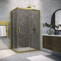 Душевое ограждение Vegas-Glass ZA-F NOVO 80x70 золото матовое