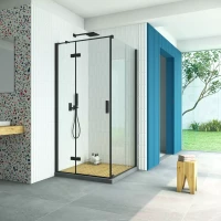 Душевой уголок Vegas-Glass AFP-Fis Retta 120x120 черный матовый