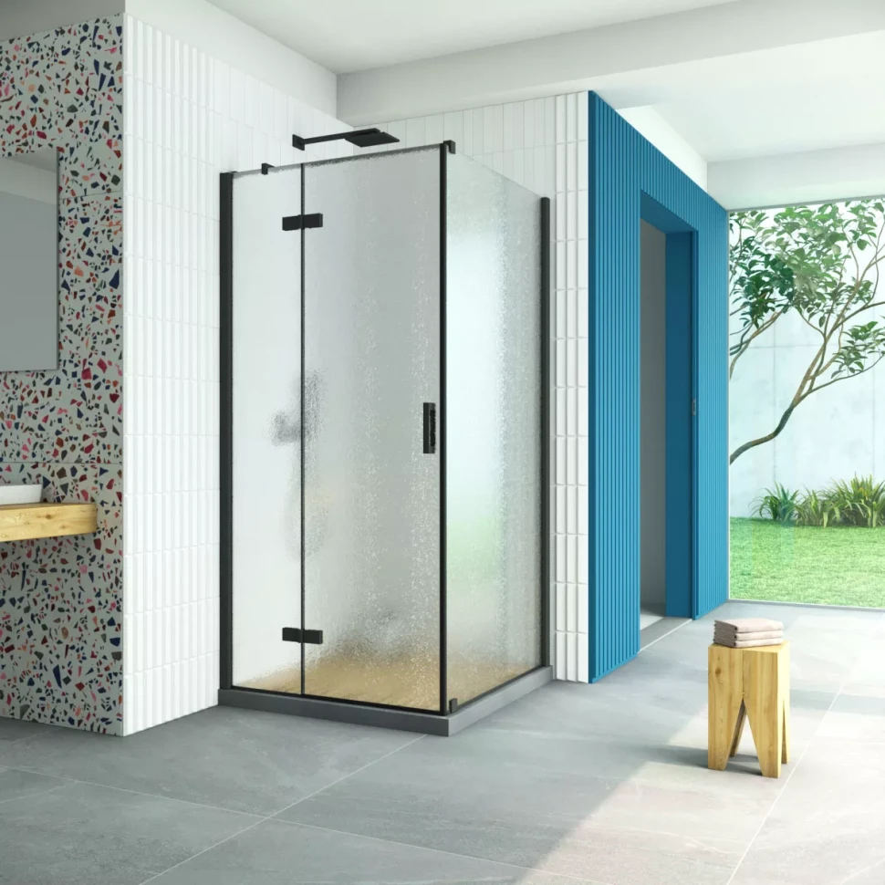 Душевой уголок Vegas-Glass AFP-Fis Retta 120x120 черный матовый