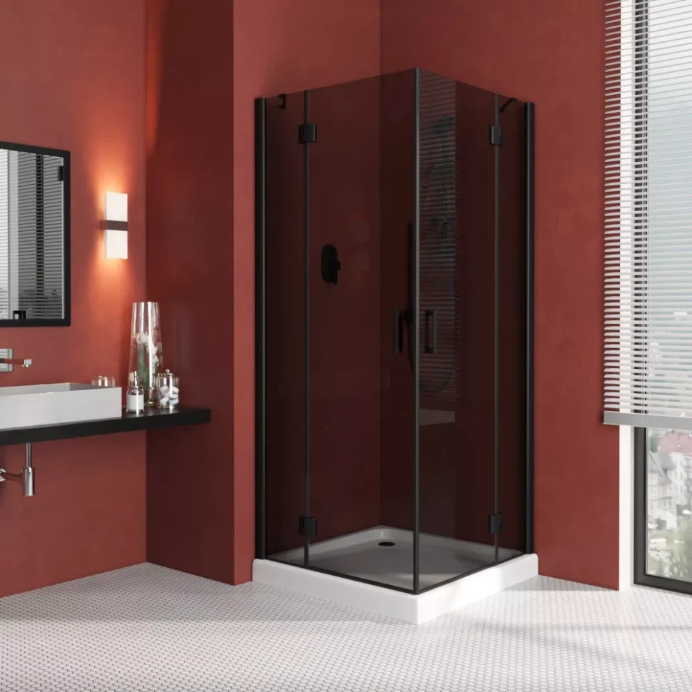 Душевой уголок Vegas-Glass AFA LUX 100x100 черный матовый