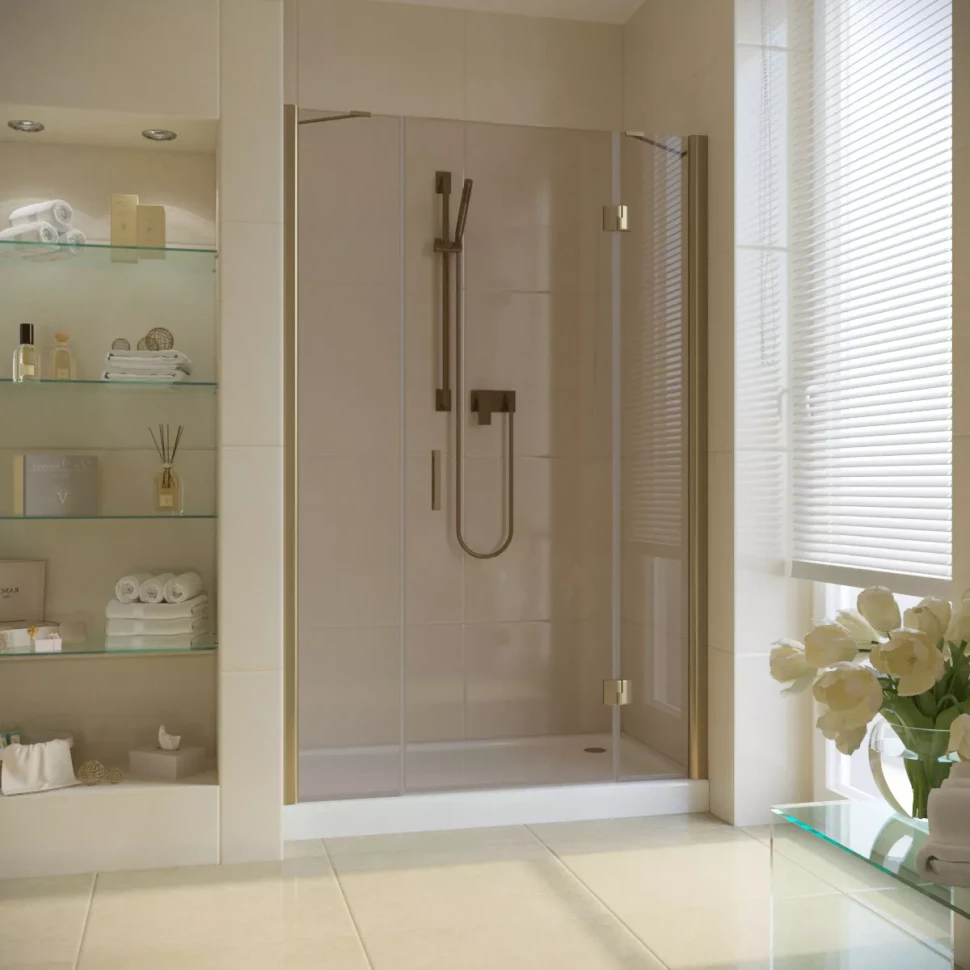 Душевая дверь Vegas-Glass AFP-F LUX 130 бронза