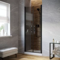 Дверь в душевую нишу Vegas-Glass E2P LUX 85 черный матовый