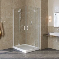 Угловые душевые ограждения с распашными дверями AFA-F LUX 120x100 белый