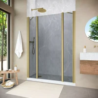 Душевая дверь Vegas-Glass EP-2F NOVO 140 h200 золото матовое