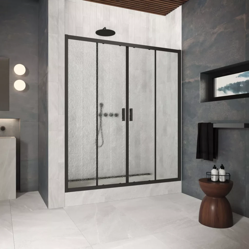 Двери в душевой проем Z2P Protec 195 черный матовый