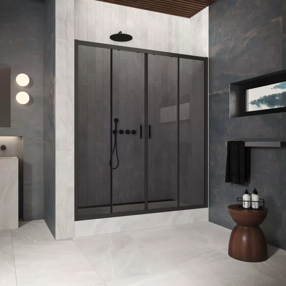 Двери в душевой проем Z2P Protec 195 черный матовый