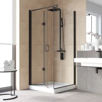 Душевой уголок Vegas-Glass GPS-Fis LUX 90x100 черный матовый