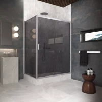 Угловые душевые ограждения ZP+ZPV Protec 160x80 матовый хром