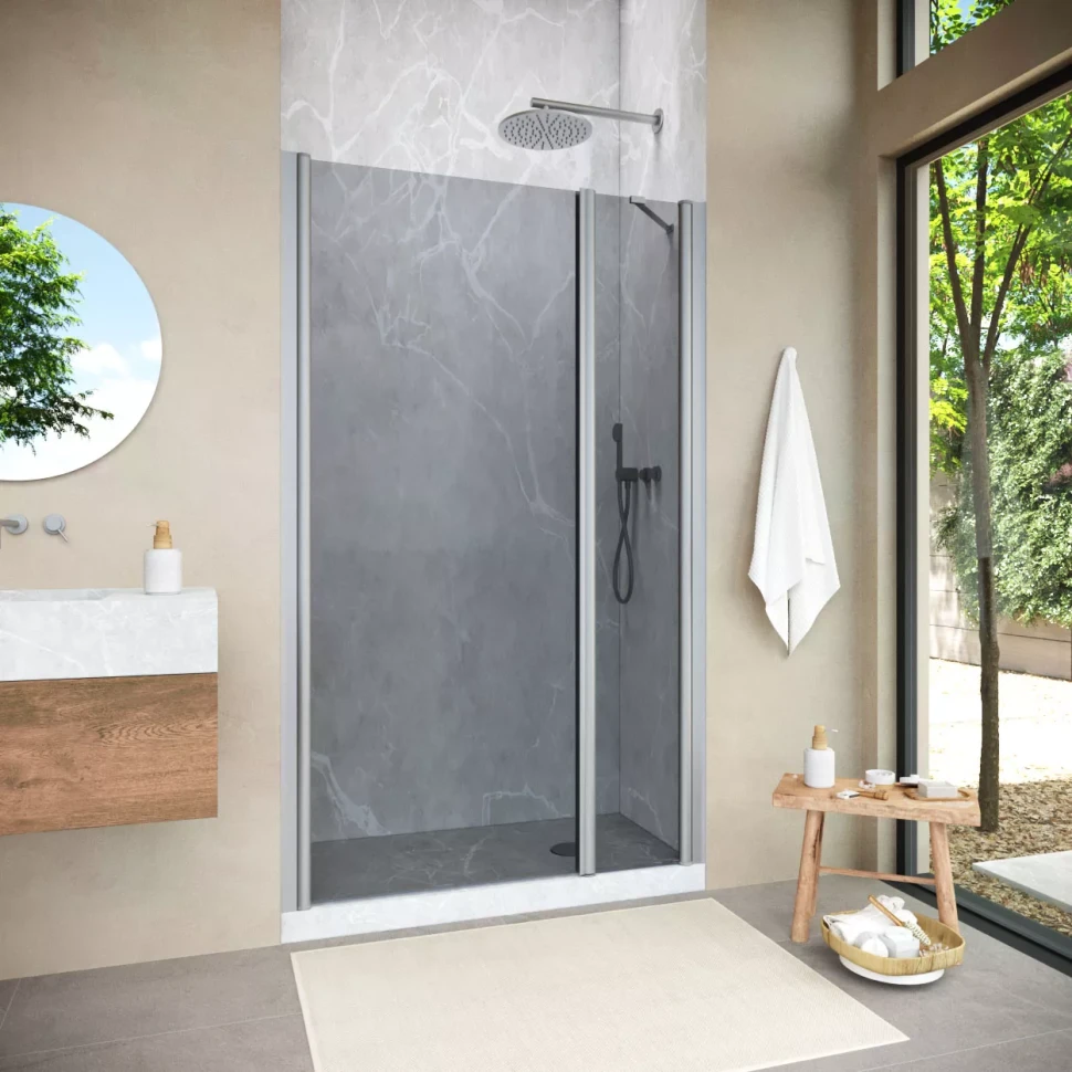 Душевая дверь Vegas-Glass EP-F-2 NOVO 185 h200 матовый хром