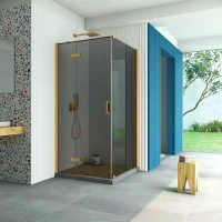 Душевой уголок Vegas-Glass AFP-Fis Retta 120x80 золото матовое