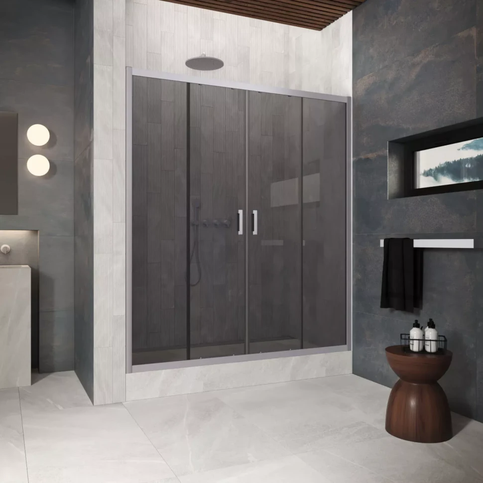 Двери в душевой проем Z2P Protec 200 матовый хром