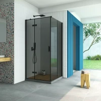 Душевой уголок Vegas-Glass AFP-Fis Retta 120x80 черный матовый