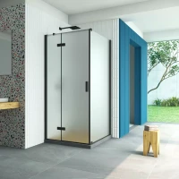 Душевой уголок Vegas-Glass AFP-Fis Retta 120x80 черный матовый