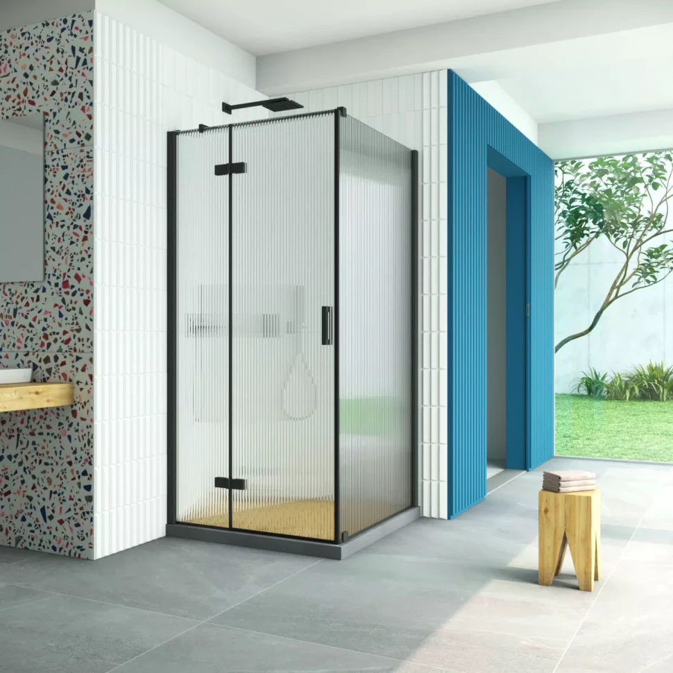 Душевой уголок Vegas-Glass AFP-Fis Retta 120x80 черный матовый