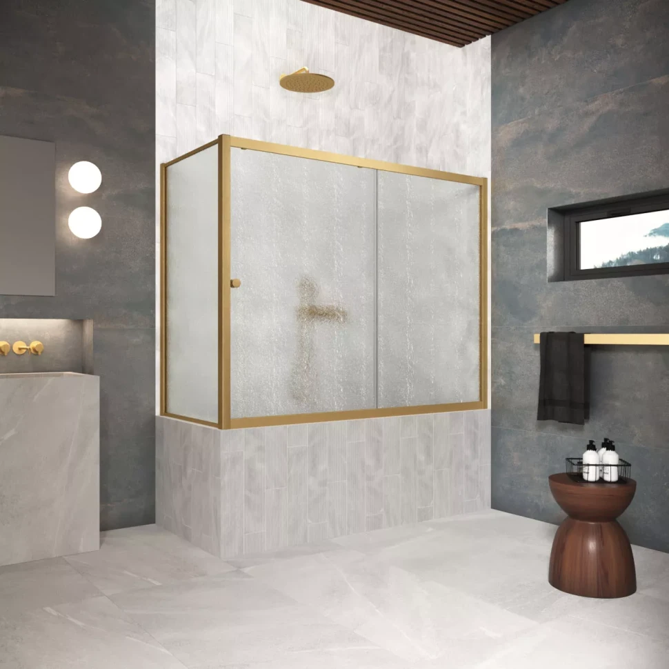 Шторки на ванну ZV+ZVF Protec 180x90 золото матовое