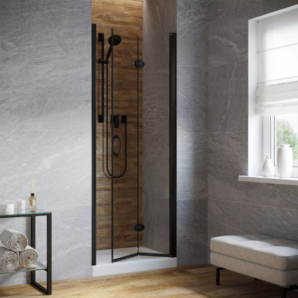 Дверь в душевую нишу Vegas-Glass GPS LUX 70 черный матовый