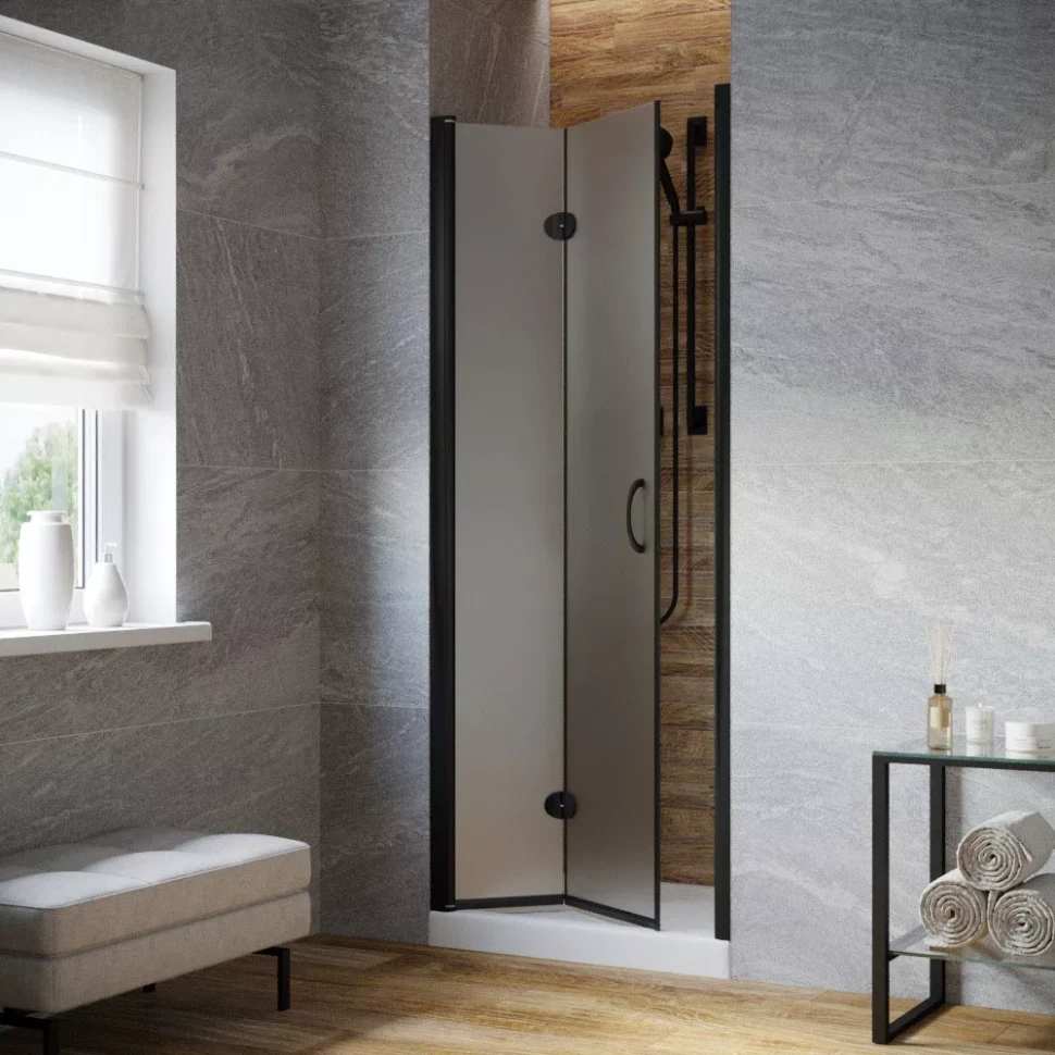 Дверь в душевую нишу Vegas-Glass GPS LUX 70 черный матовый