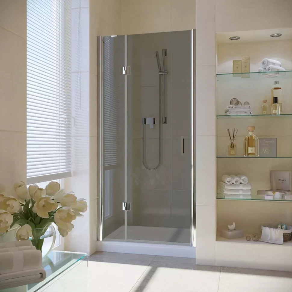 Душевая дверь в нишу Vegas-Glass AFP LUX 100 глянцевый хром