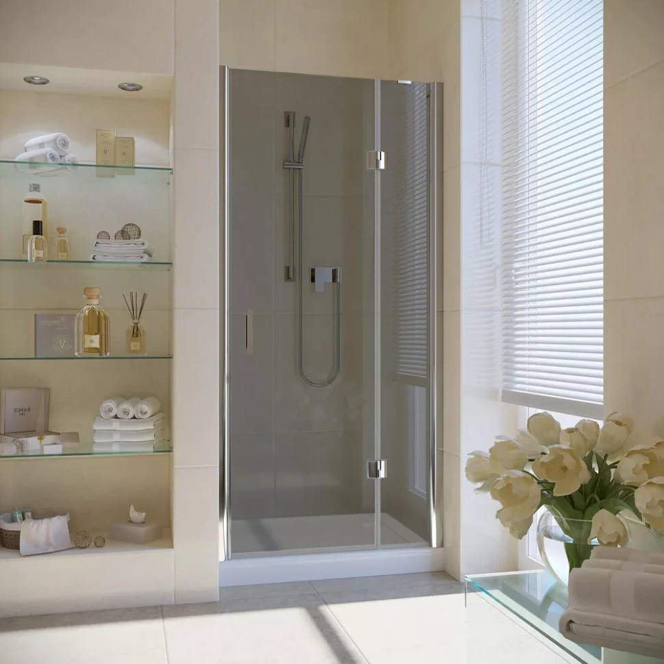 Душевая дверь в нишу Vegas-Glass AFP LUX 100 глянцевый хром