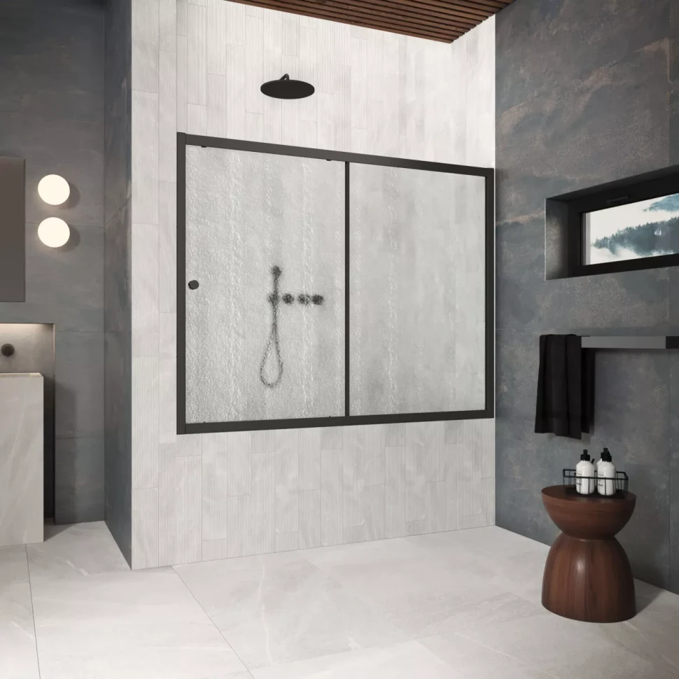 Шторки на ванну ZV Protec 160 черный матовый