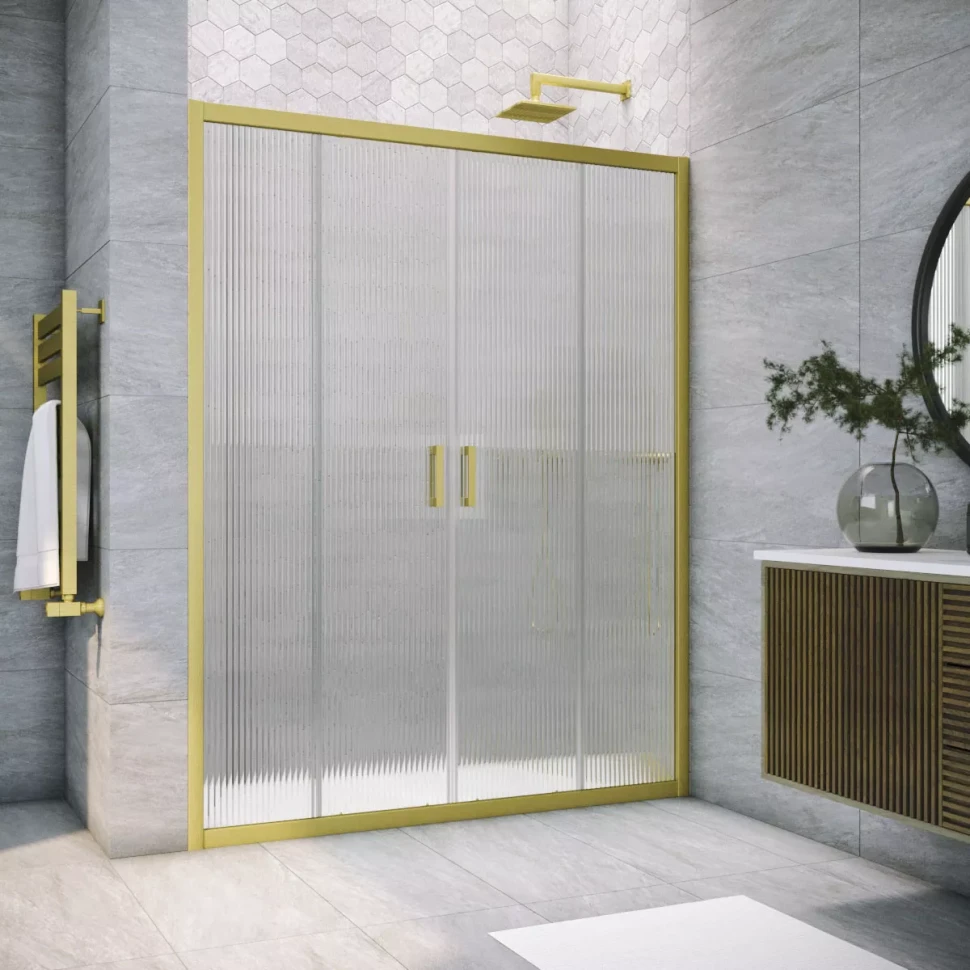 Дверь в душевой проем Vegas-Glass Z2P NOVO 150 золото матовое