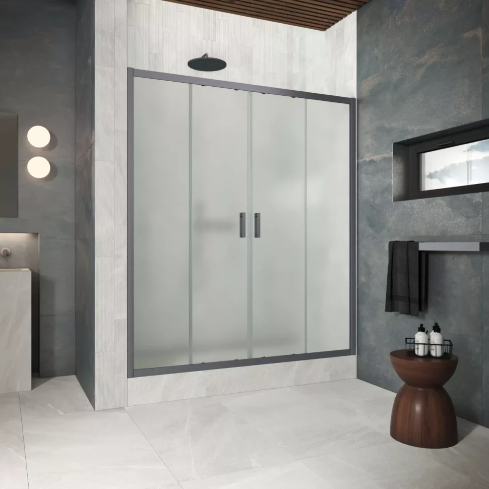 Двери в душевой проем Z2P Protec 200 Тёмная оружейная сталь (GunMetal)