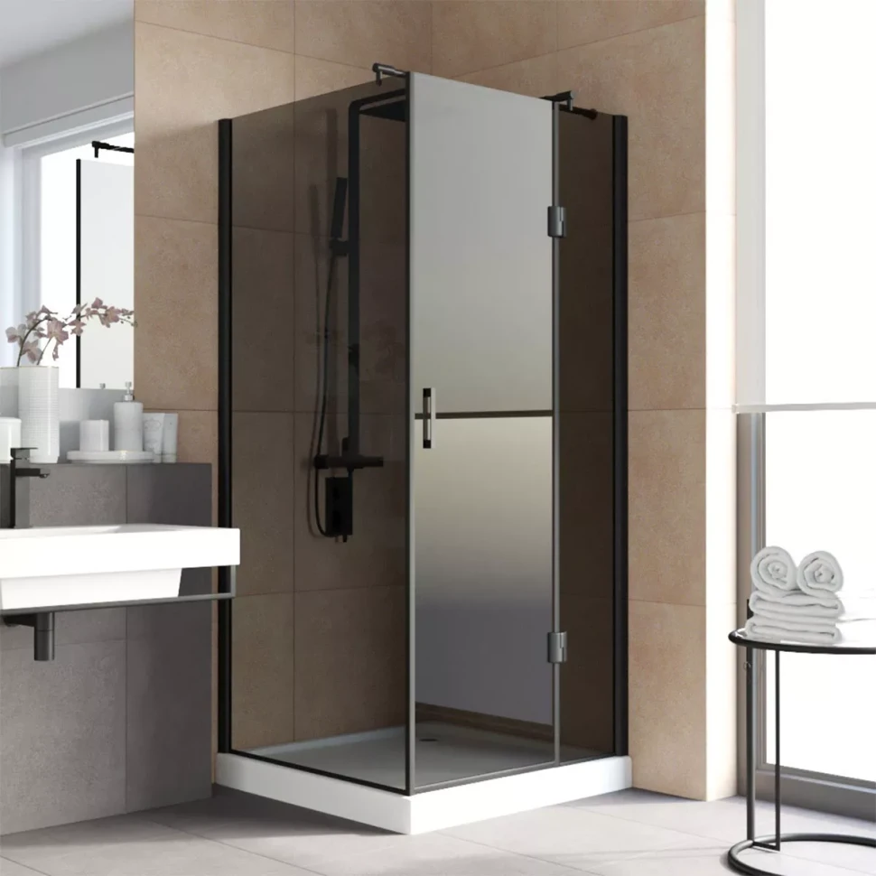 Душевой уголок Vegas-Glass AFP-Fis LUX 90x80 черный матовый