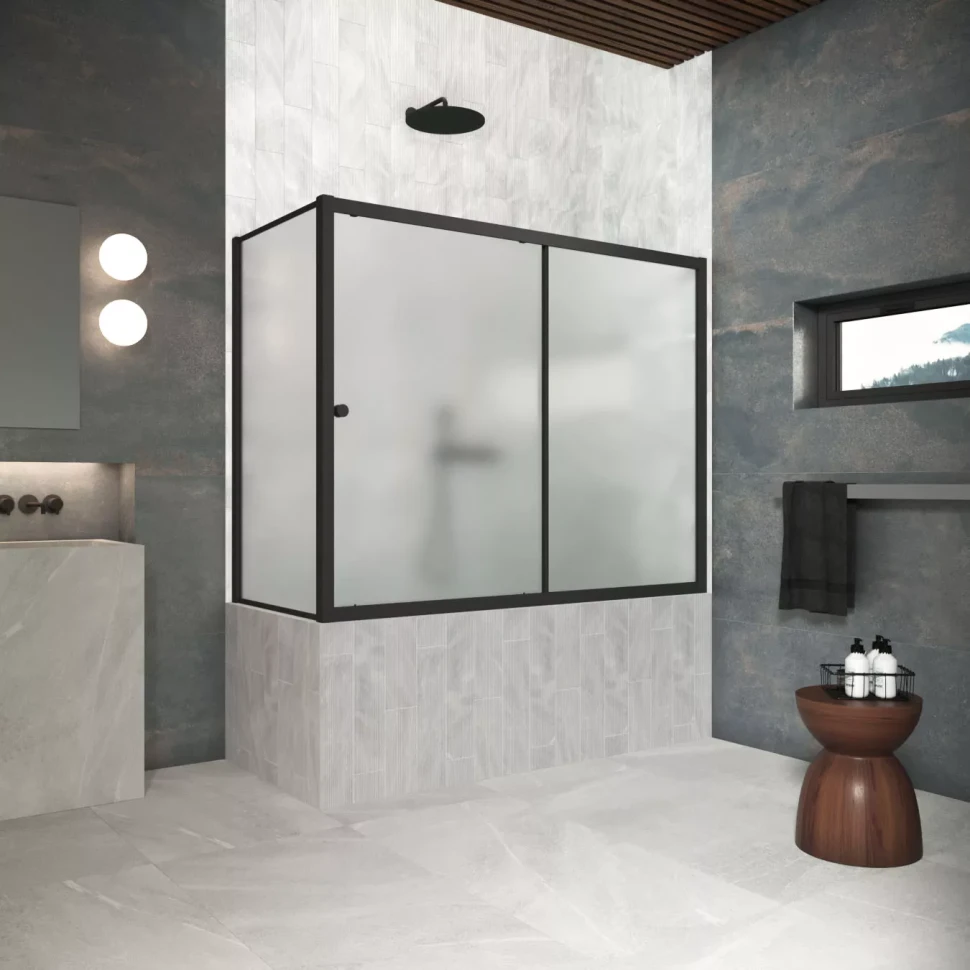 Шторки на ванну ZV+ZVF Protec 150x80 черный матовый