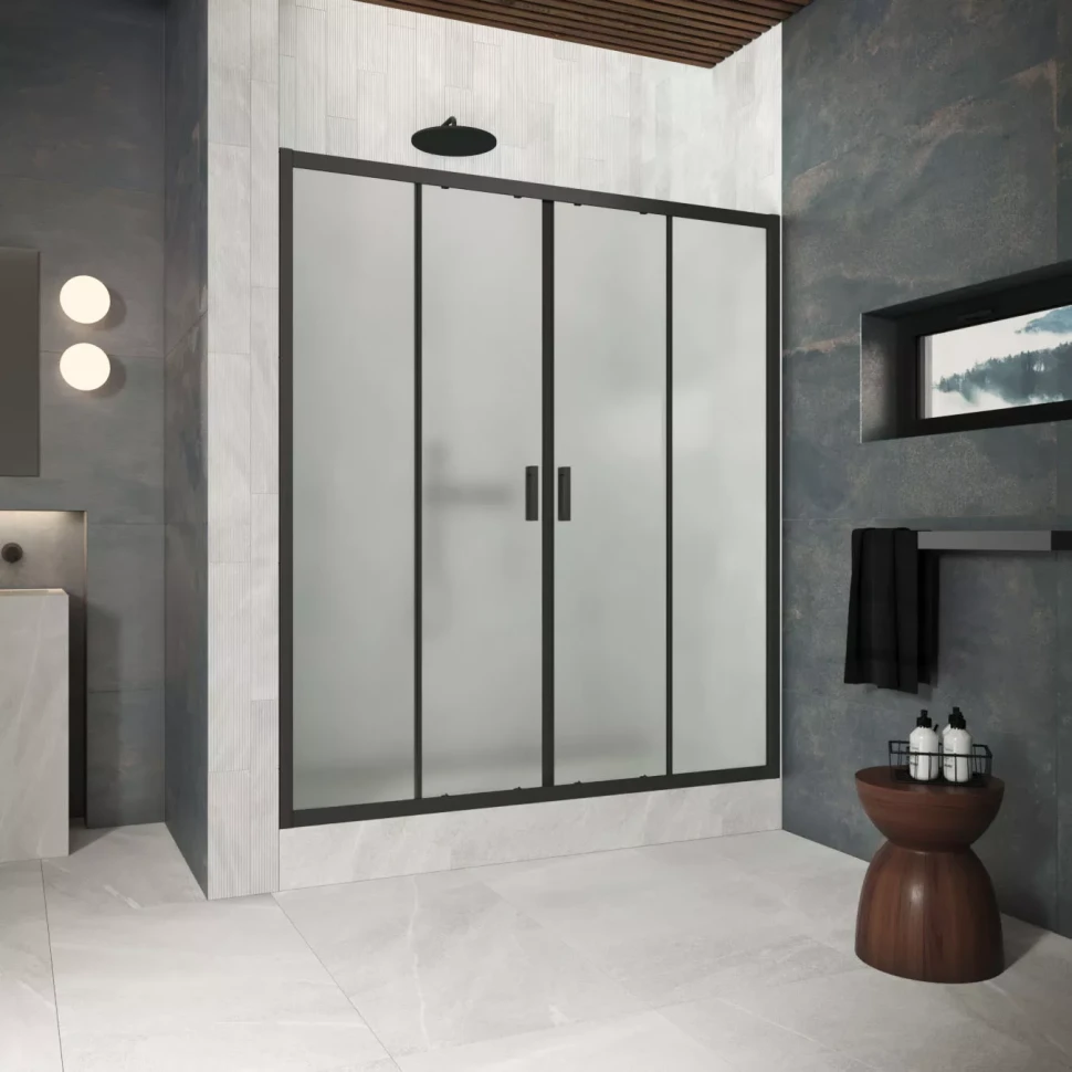 Двери в душевой проем Z2P Protec 200 черный матовый