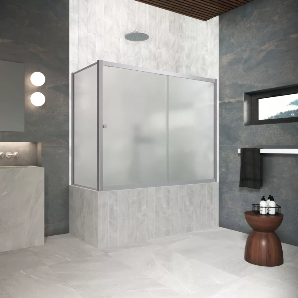 Шторки на ванну ZV+ZVF Protec 150x85 матовый хром