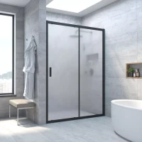 Дверь в душевой проем Vegas-Glass ZP NOVO 125 черный матовый