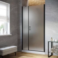 Душевая дверь в нишу Vegas-Glass EP-F-2 LUX 140 черный матовый