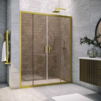 Дверь в душевой проем Vegas-Glass Z2P NOVO 155 золото матовое