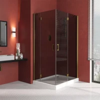 Угловые душевые ограждения с распашными дверями AFA-F LUX 120x90 бронза