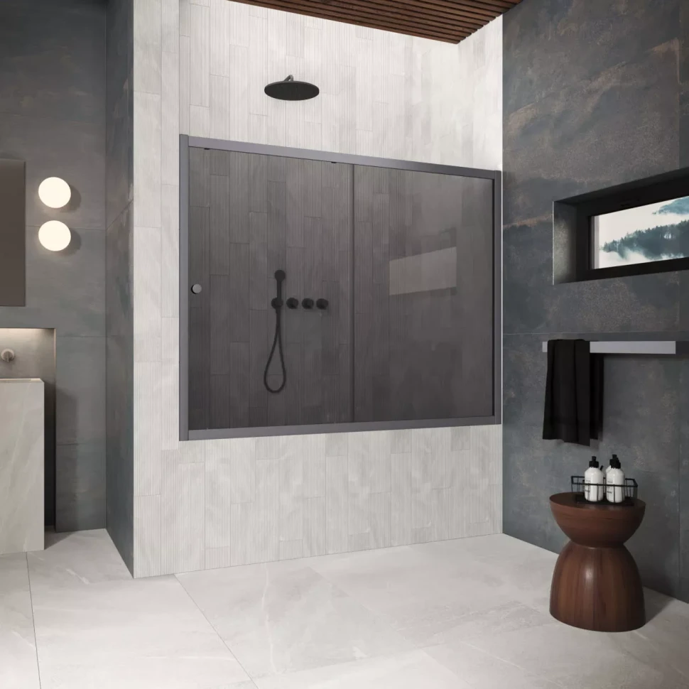 Шторки на ванну ZV Protec 170 Тёмная оружейная сталь (GunMetal)