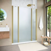 Душевая дверь Vegas-Glass EP-2F NOVO 145 h200 золото матовое