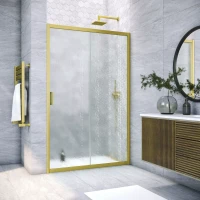 Дверь в душевой проем Vegas-Glass ZP NOVO 130 золото матовое