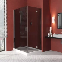 Угловые душевые ограждения с распашными дверями AFA-F LUX 120x90 глянцевый хром