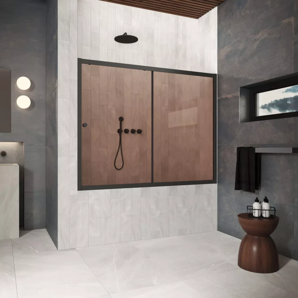 Шторки на ванну ZV Protec 170 черный матовый