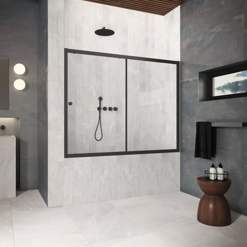 Шторки на ванну ZV Protec 170 черный матовый