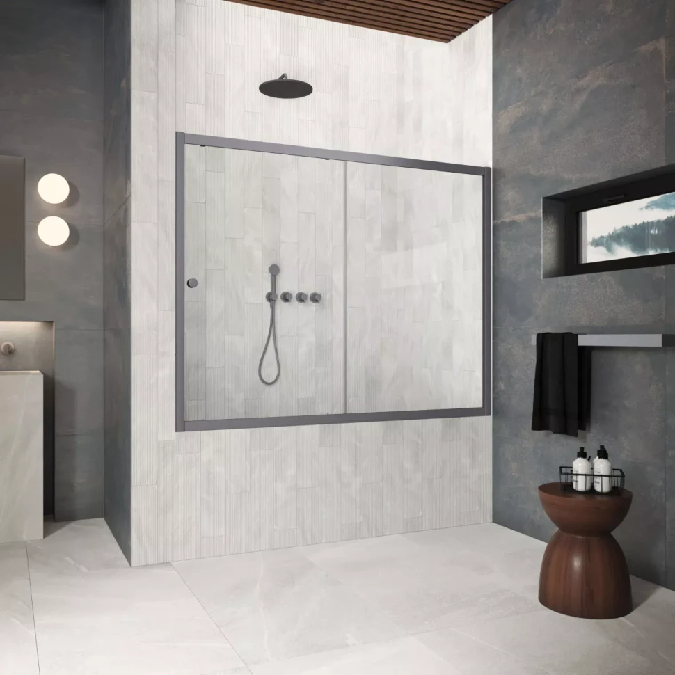 Шторки на ванну ZV Protec 170 черный матовый