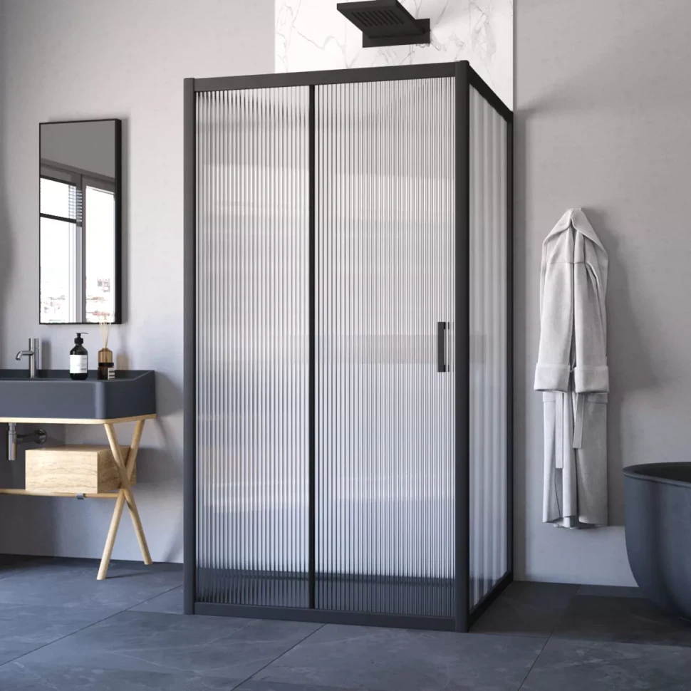 Душевой уголок Vegas-Glass ZP-U NOVO 120x100 черный матовый