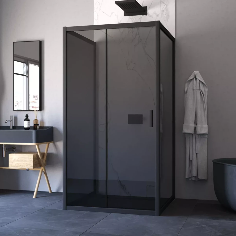 Душевой уголок Vegas-Glass ZP-U NOVO 120x100 черный матовый