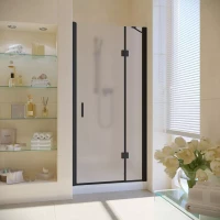 Душевая дверь в нишу Vegas-Glass AFP LUX 110 черный матовый