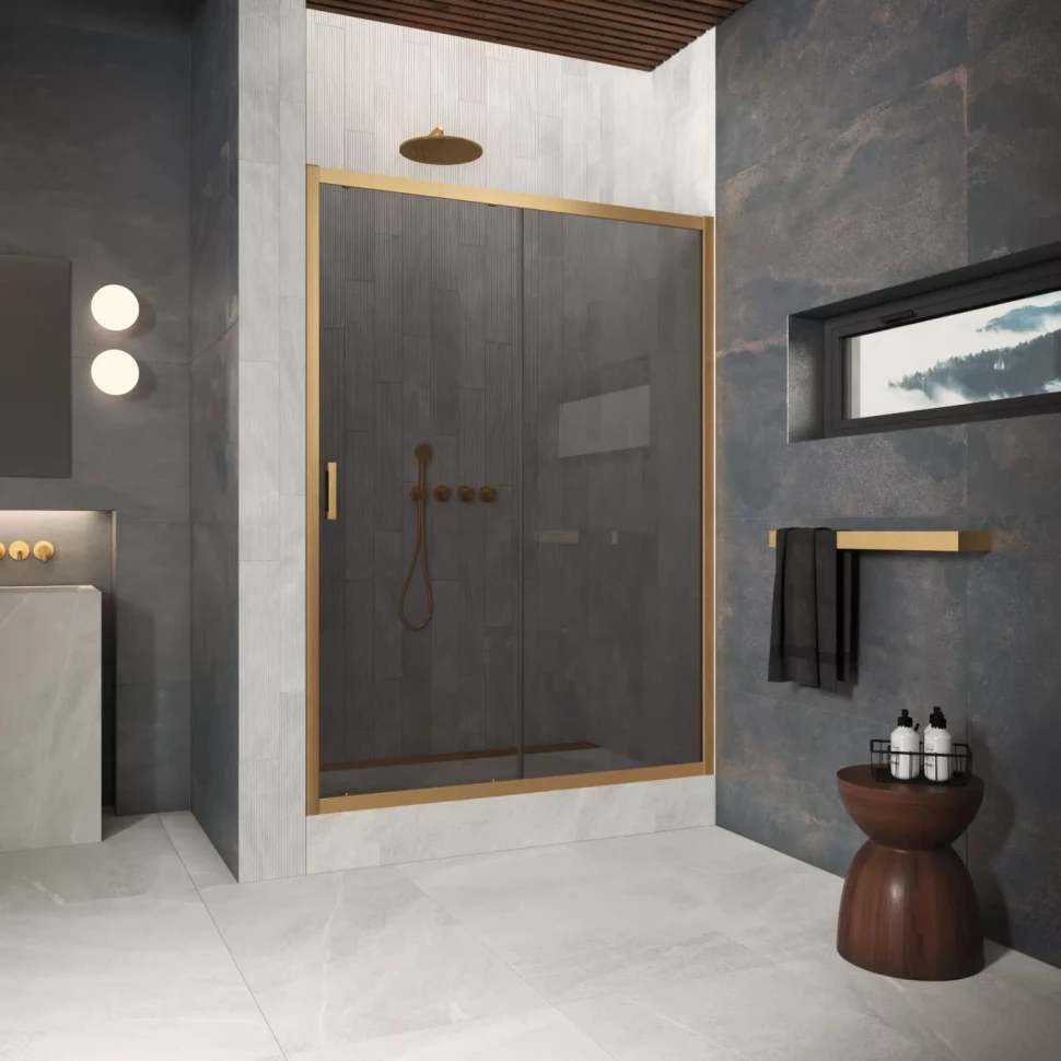 Двери в душевой проем ZP Protec 160 золото матовое