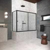 Шторки на ванну ZV+ZVF Protec 150x85 черный матовый