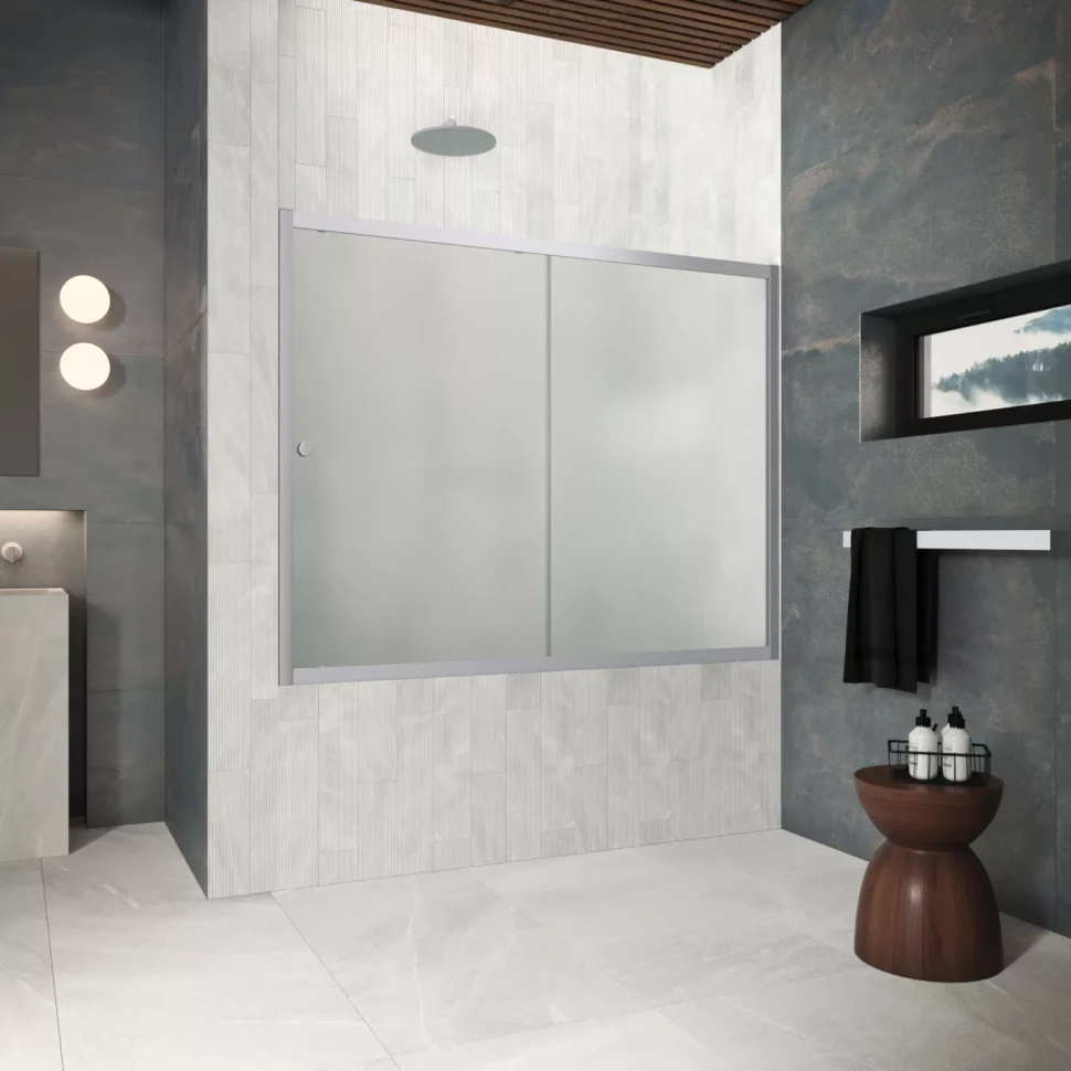 Шторки на ванну ZV Protec 180 матовый хром