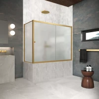 Шторки на ванну ZV+ZVF Protec 150x90 золото матовое